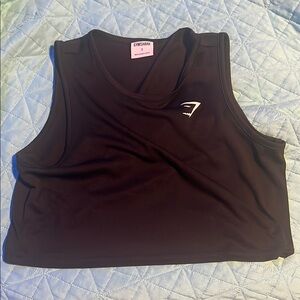 Gymshark Black Muscle Tee Crop Top
